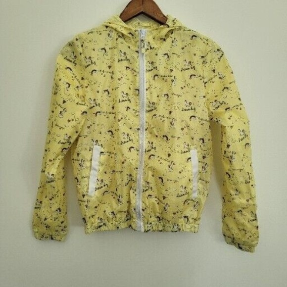 Pink Platinum Other - Pink Platinum Girls Size 14/16 Yellow Windbreaker Full Zip Jacket Yellow Unicorn